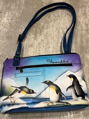 ANUSCHKA -Penguin Art Design - Triple Compartment shoulder bag
